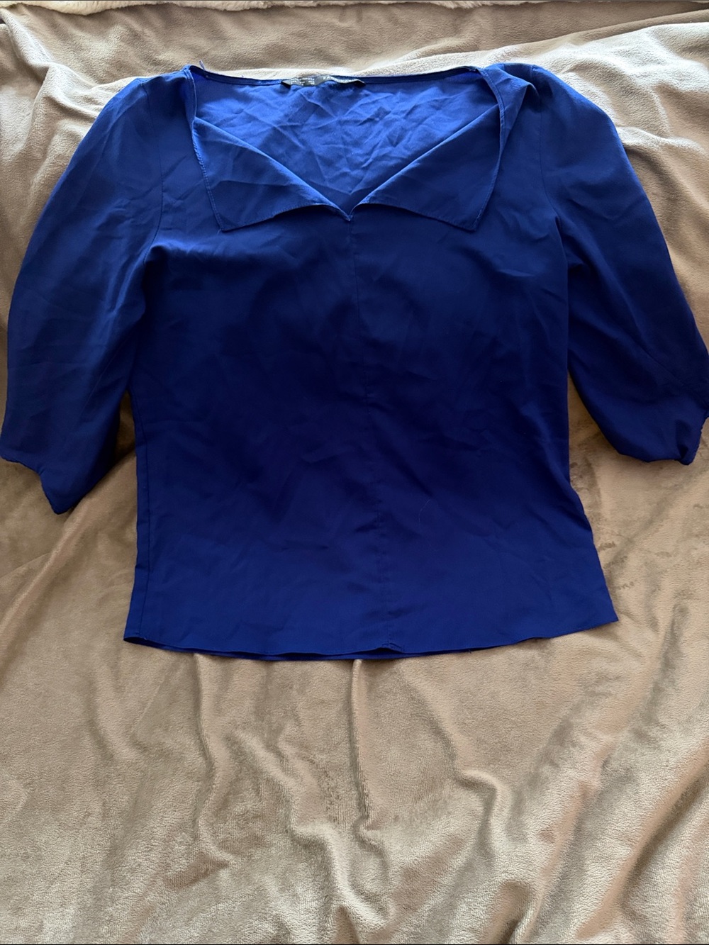 Women’s Elegant V-Neck Blouse in Royal Blue